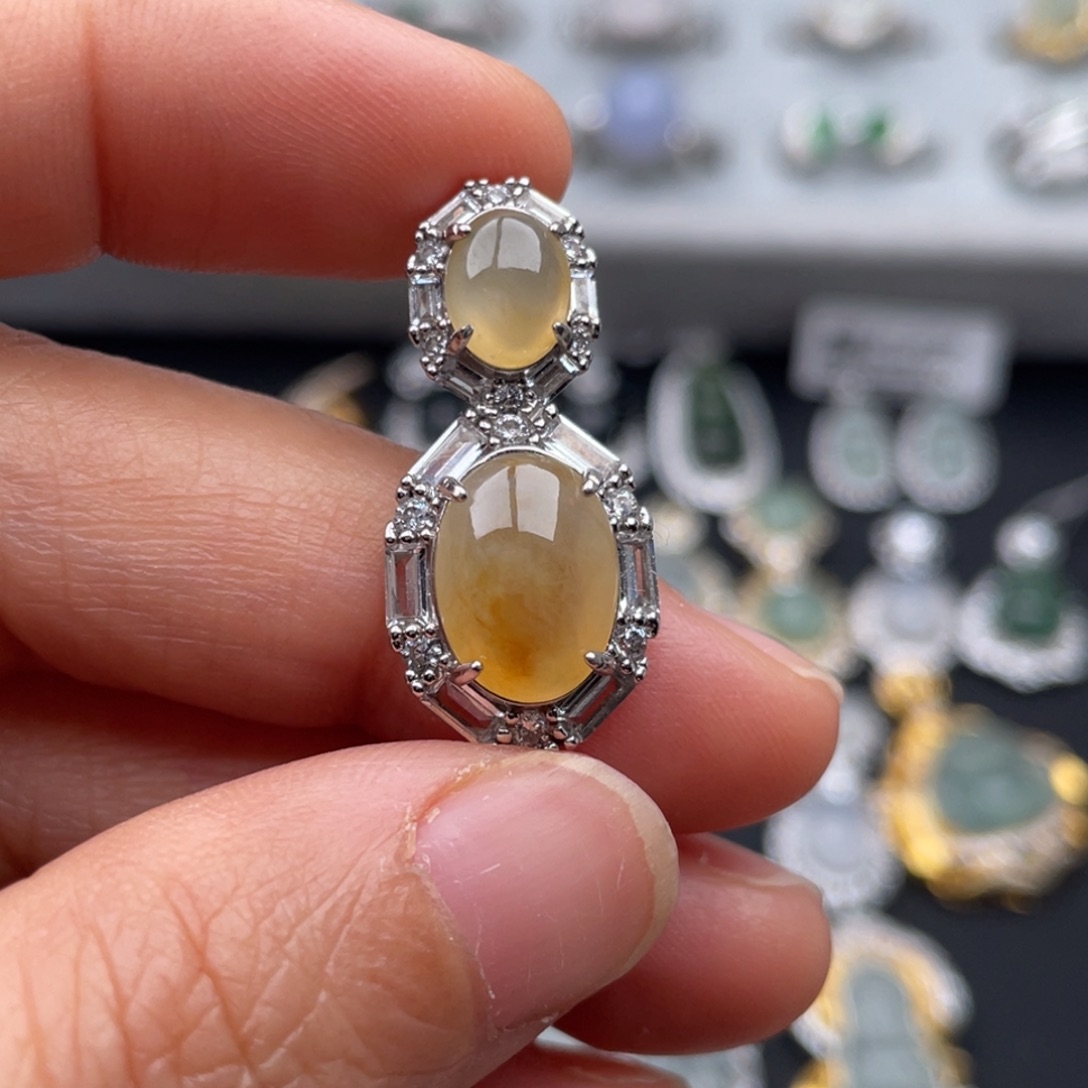 禅***心翡翠银S925镶嵌颈饰