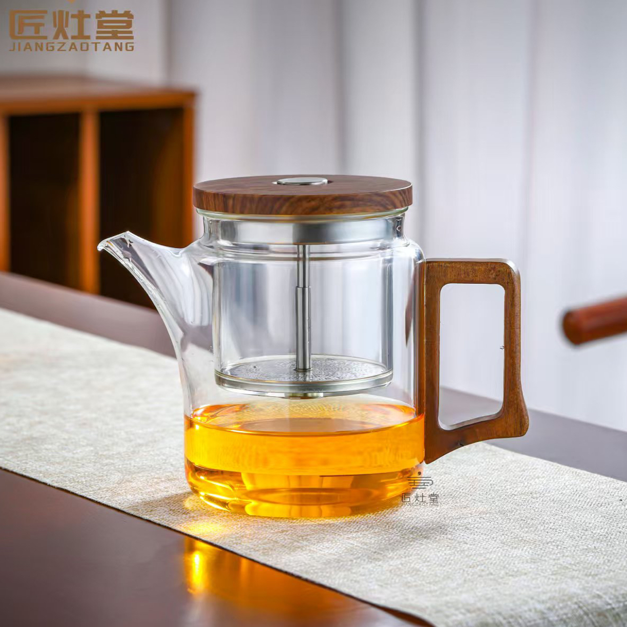 最新款创意风高品质按压式高硼硅玻璃神奇壶