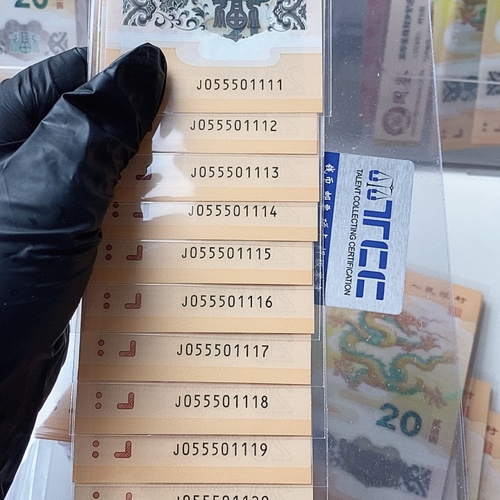 塑料龙钞标十五行龙金马号055501111尾狮子号龙三