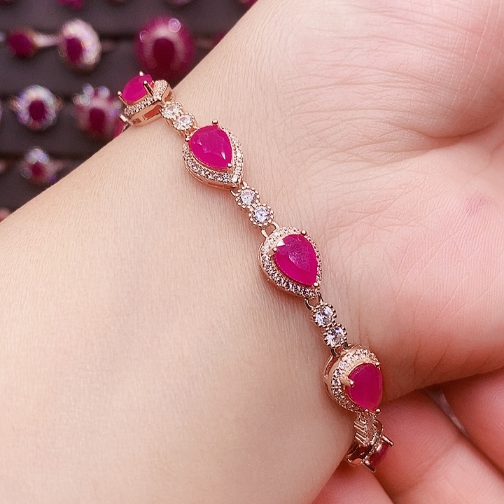 红宝石手链银S925镶嵌