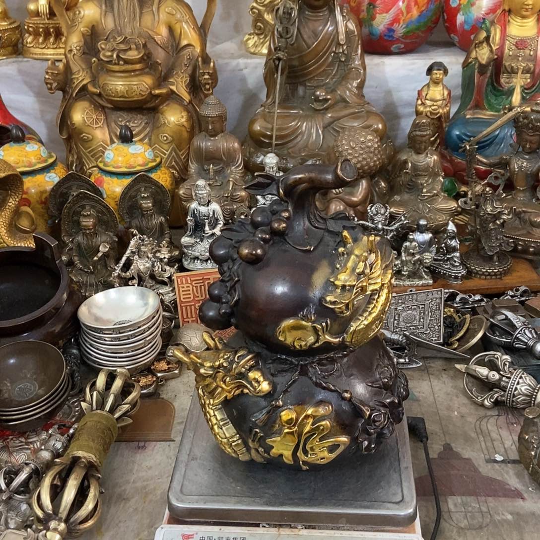 人****生欧阳黄铜摆件，老杨黄铜