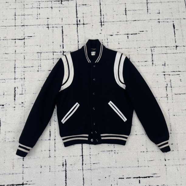 99新 YSL/圣罗兰 黑白拼色棒球服外套 40码 1348