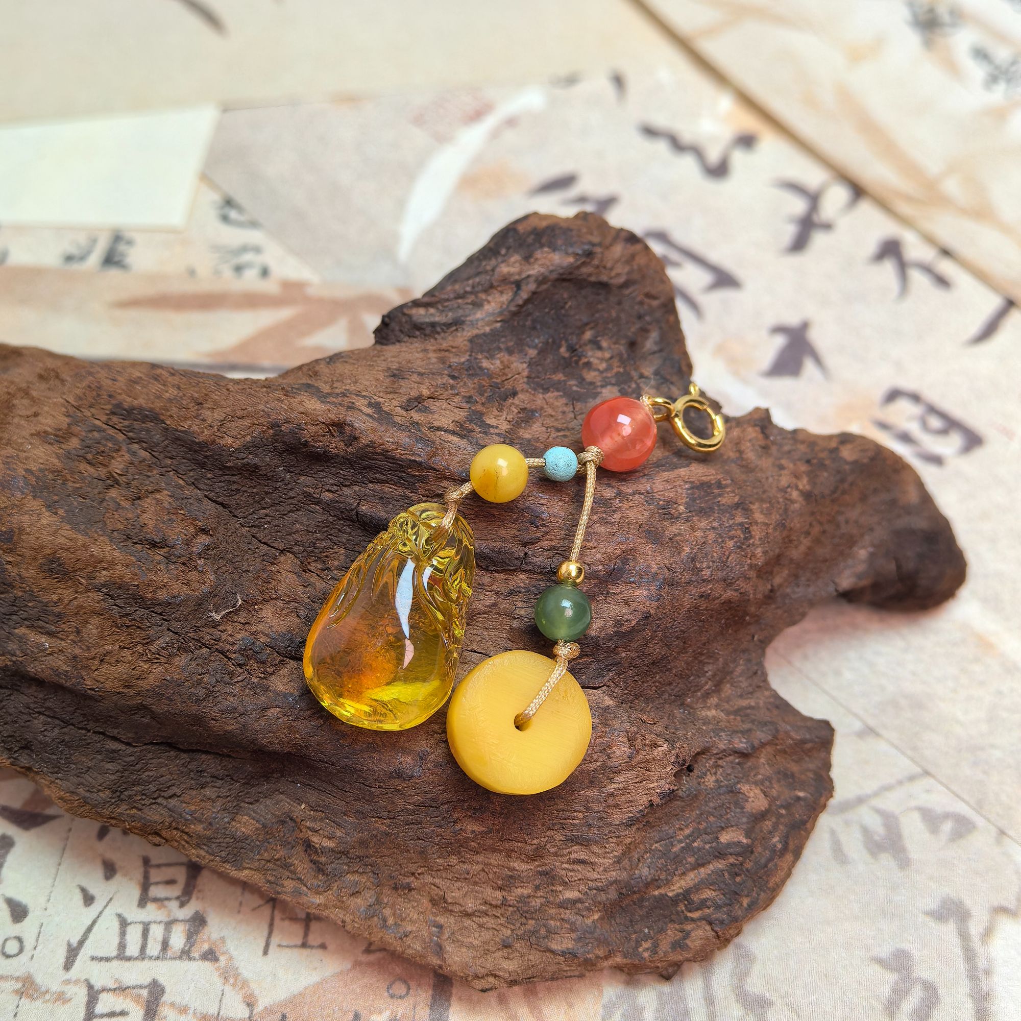 【蜜语】天然蜜蜡 设计款钱袋子万能提溜