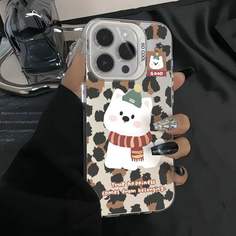 思野豹纹西高地狗适用苹果17promax/16手机壳保护彩银iPhone15/14