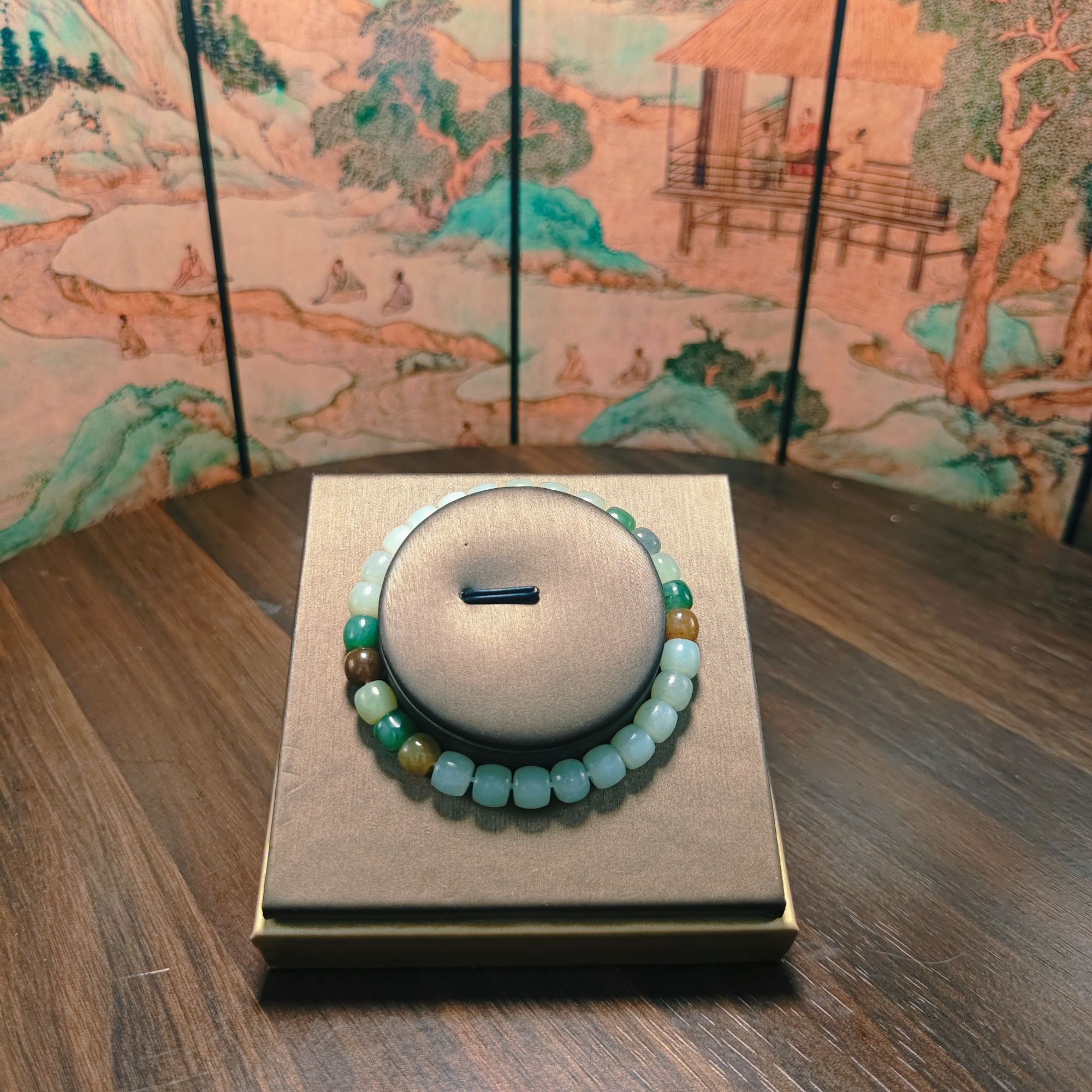 N和田玉多宝桶珠手串（卡7）0438