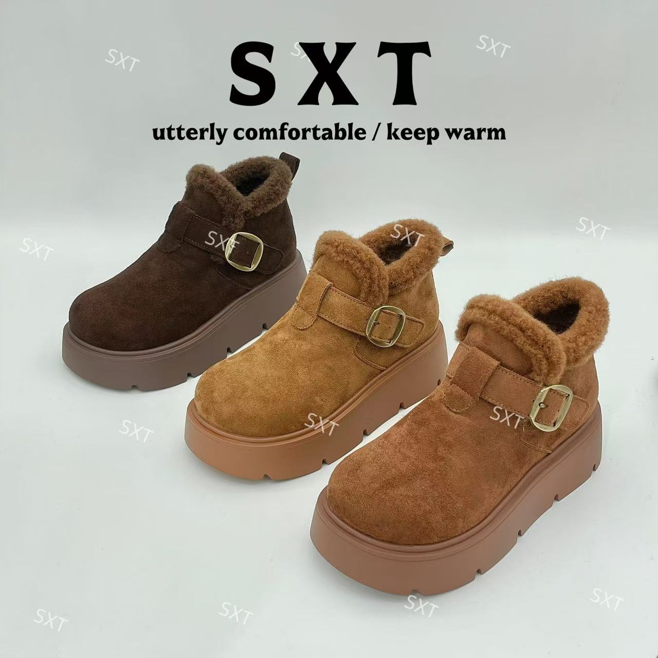 厚底增高雪地靴2025冬季新款爆款加绒高帮勃肯棉鞋加绒加厚女鞋子