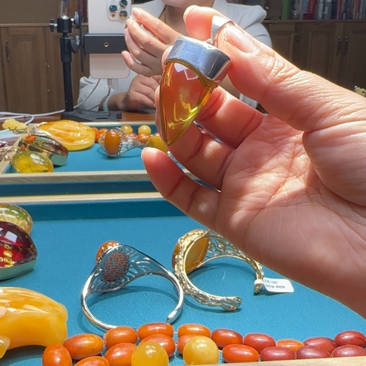 琥珀未镶嵌颈饰波兰设计款琥珀蜜蜡