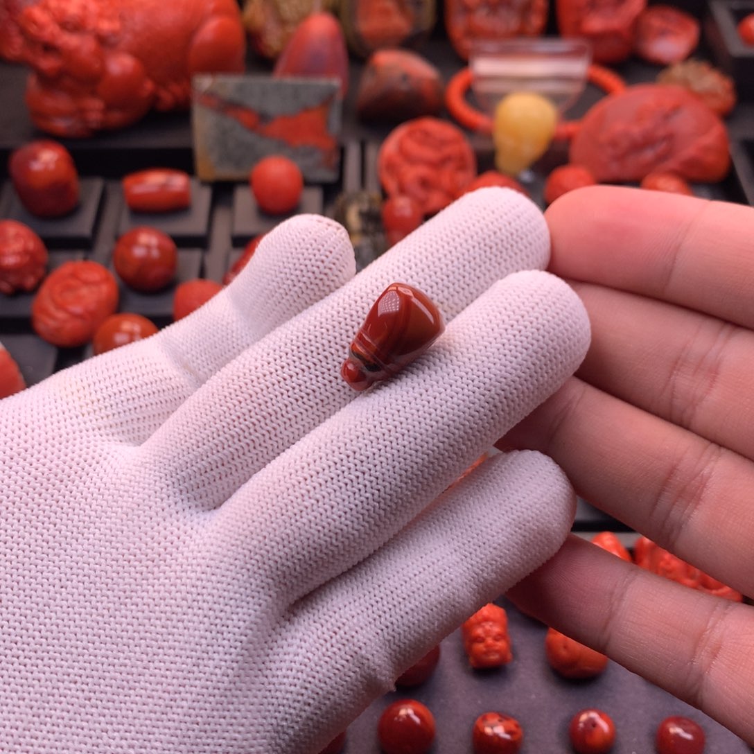 南红玛瑙未镶嵌川料瓦西原矿火焰纹奶嘴三通11mm