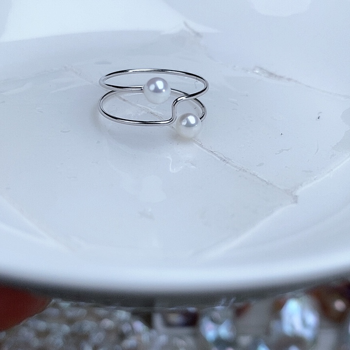 淡水珍珠戒指银S925镶嵌