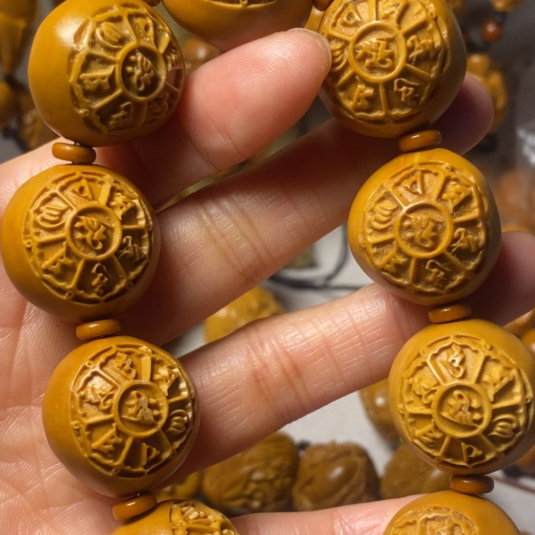 橄榄核手串/手链光面六字真言