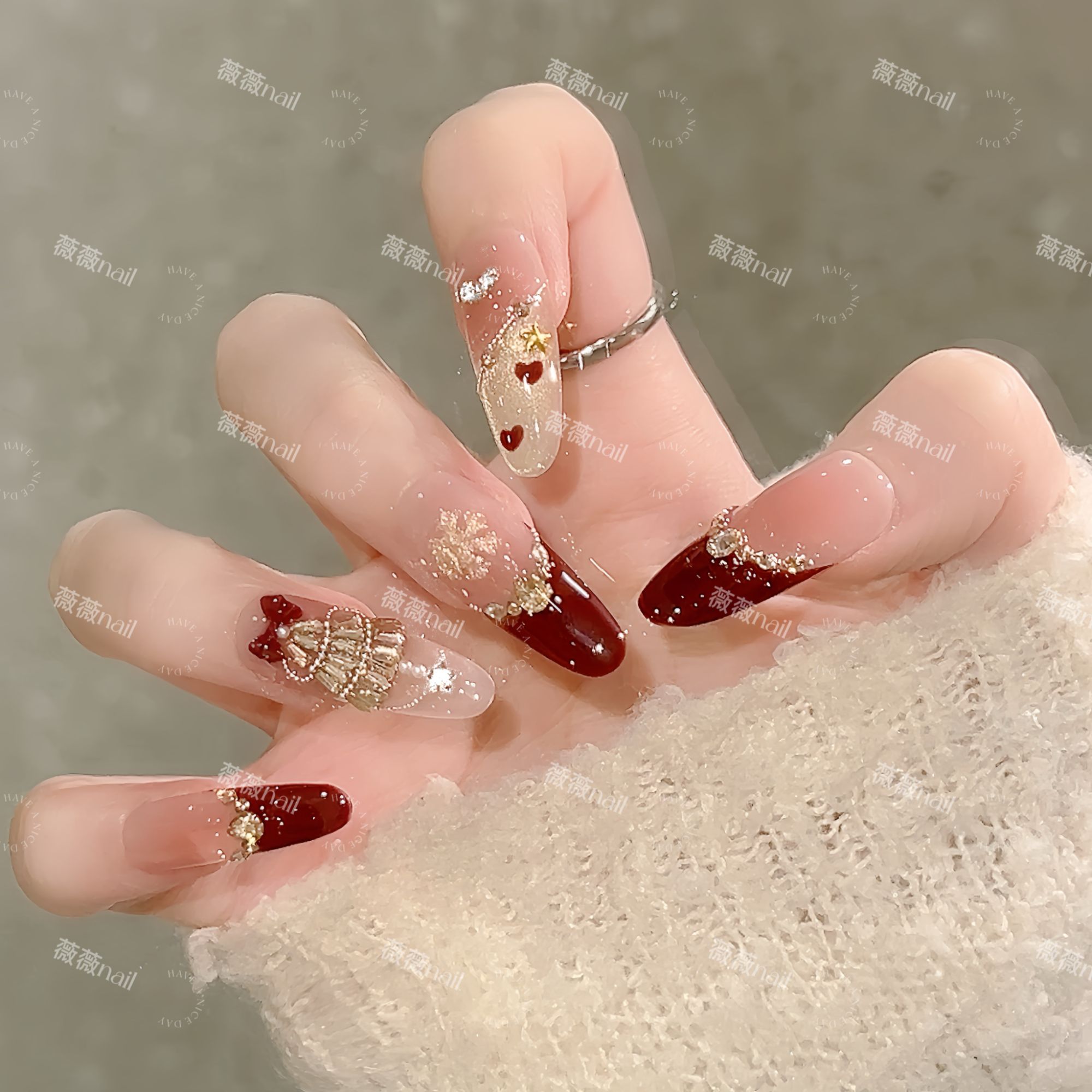 【新年派对】秋冬新款法式千金手工穿戴甲十片装