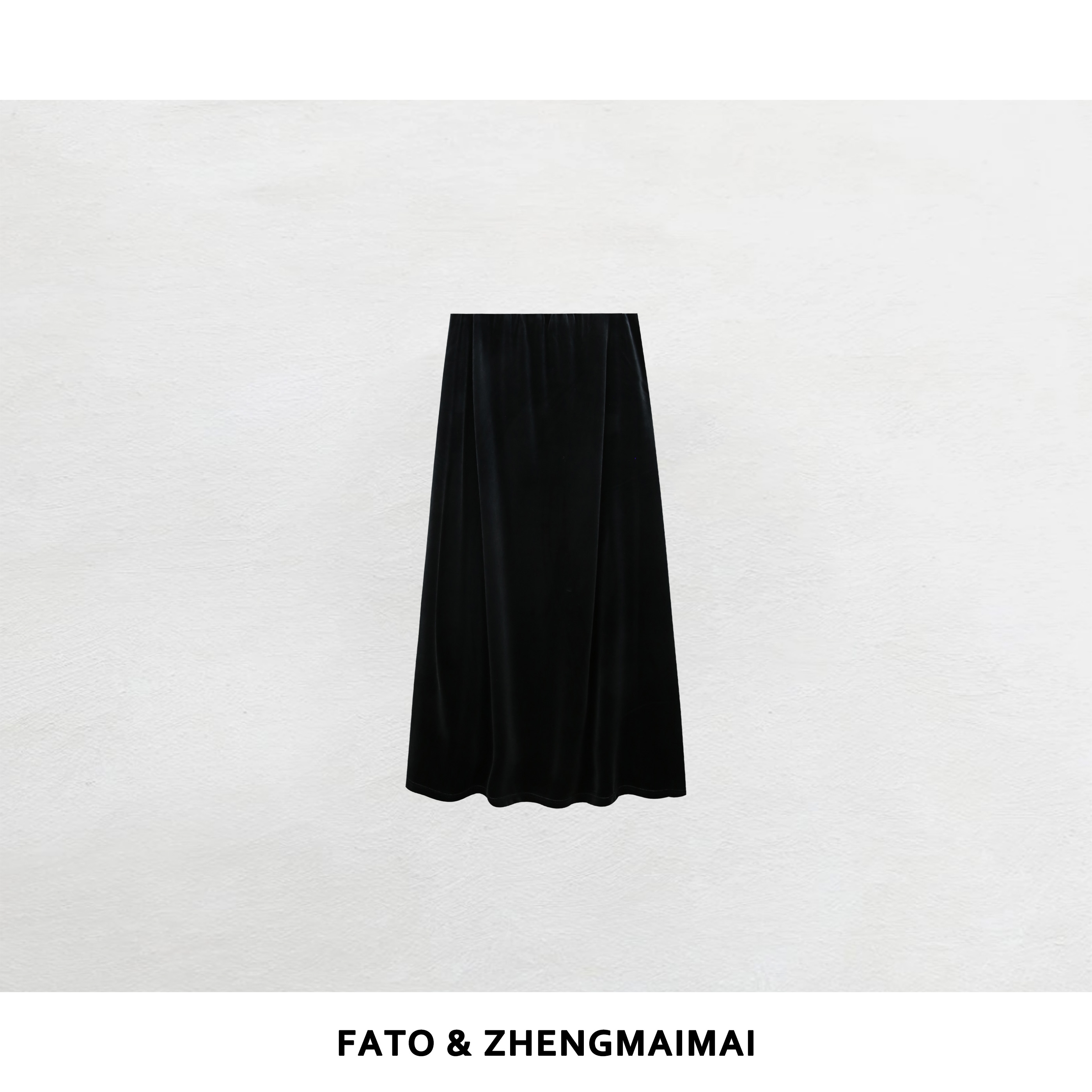 【郑买买】深海密语 秋季休闲百搭时尚丝绒蓝黑色半身裙 KW50821Q1