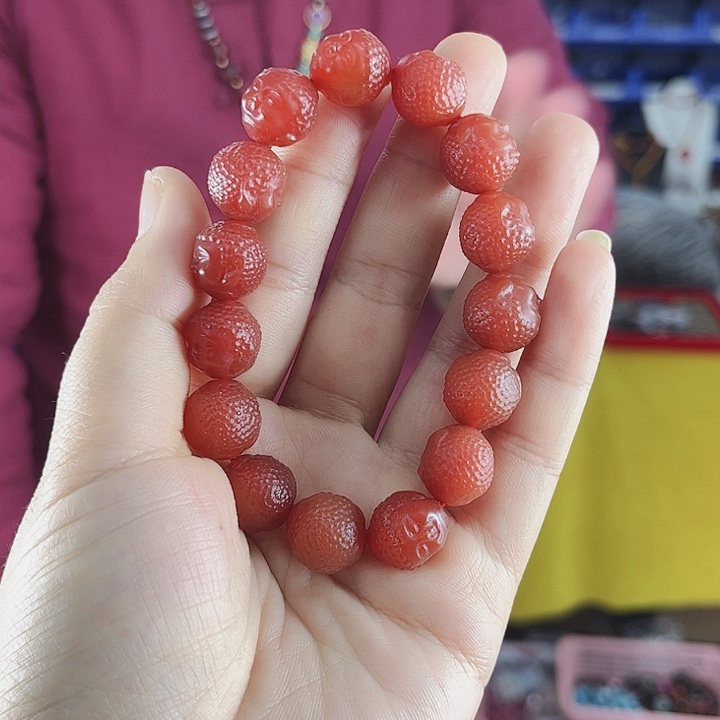 玛瑙手链未镶嵌T59释迦如来手串