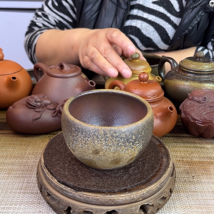 茶壶紫砂底槽清柴烧150cc