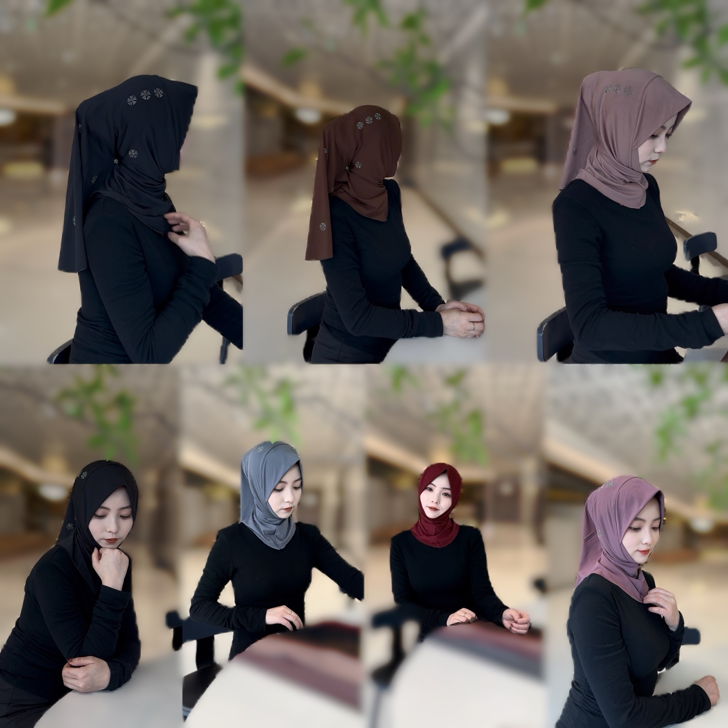 Ays简约雪花烫钻软帽檐套头