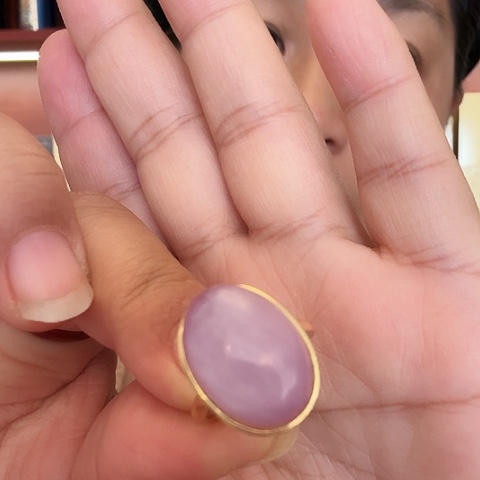 蔷薇辉石戒指银S925镶嵌