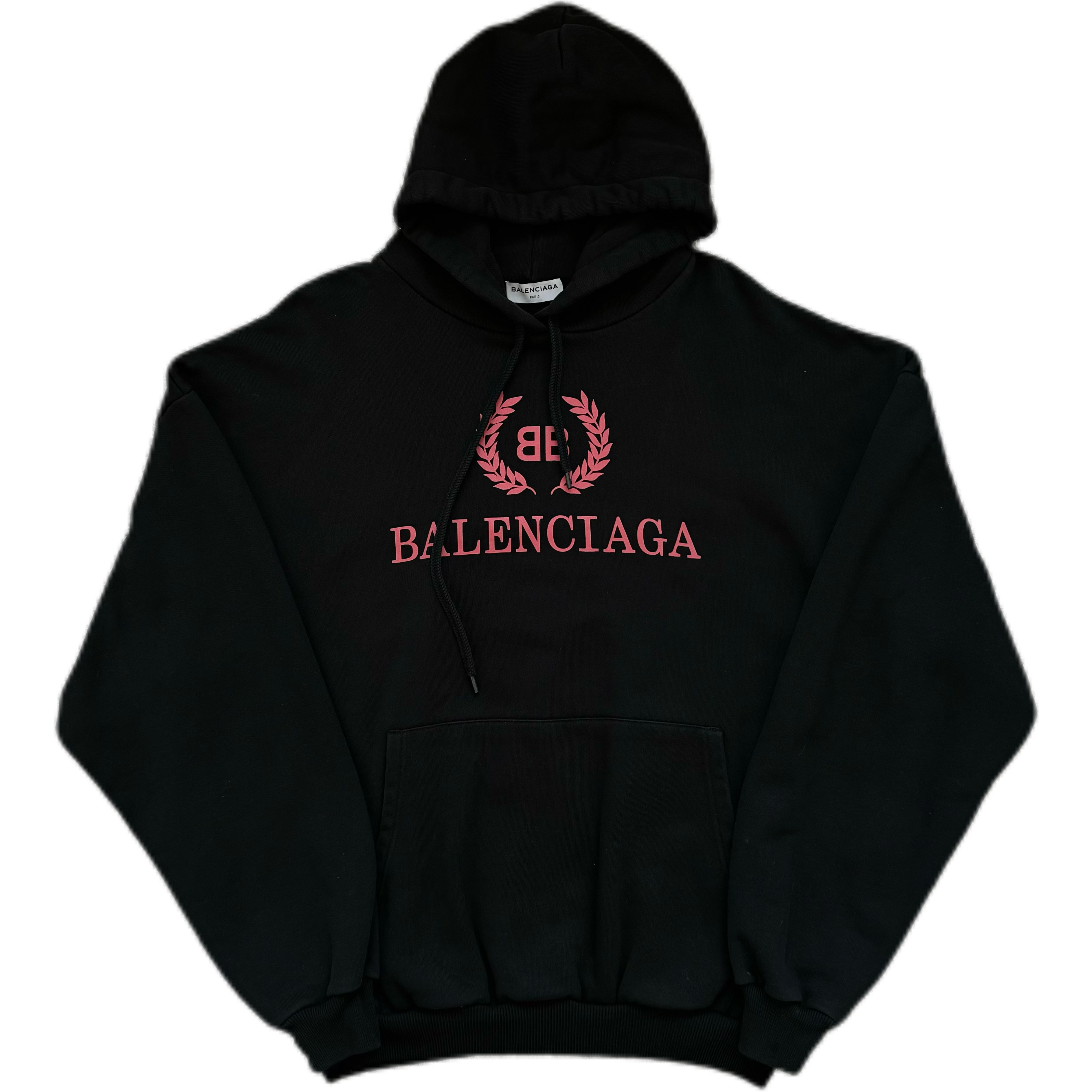 99新 Balenciaga/巴黎世家 黑红麦穗连帽卫衣s码