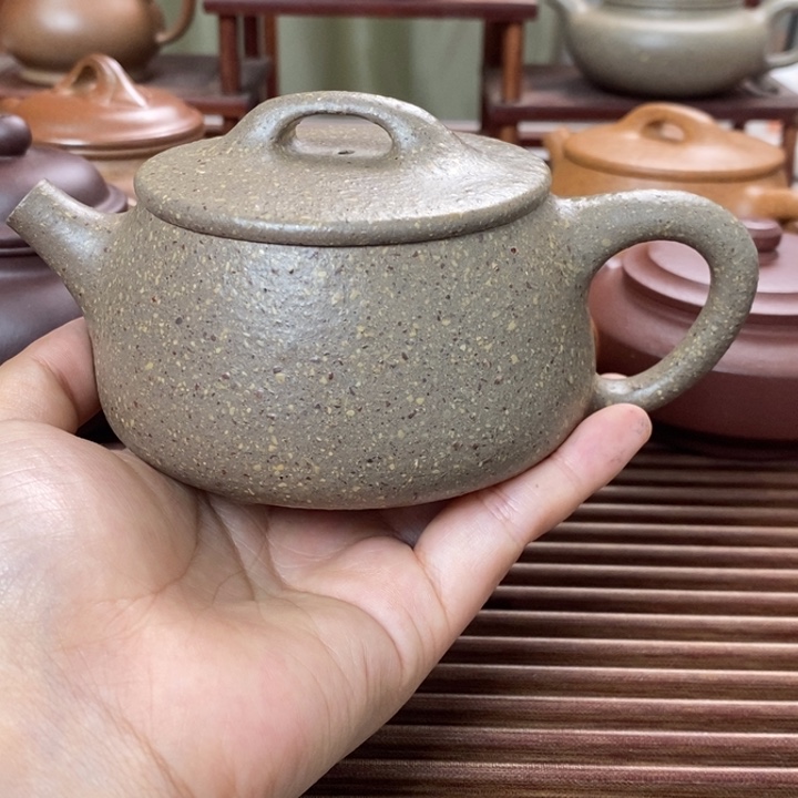 茶壶紫砂青段宽口石瓢