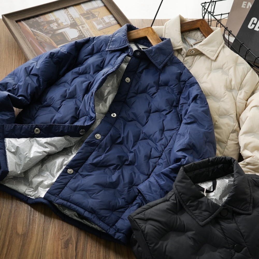 儿童男童秋冬新款翻领休闲轻薄羽绒服外套中大童百搭F2498