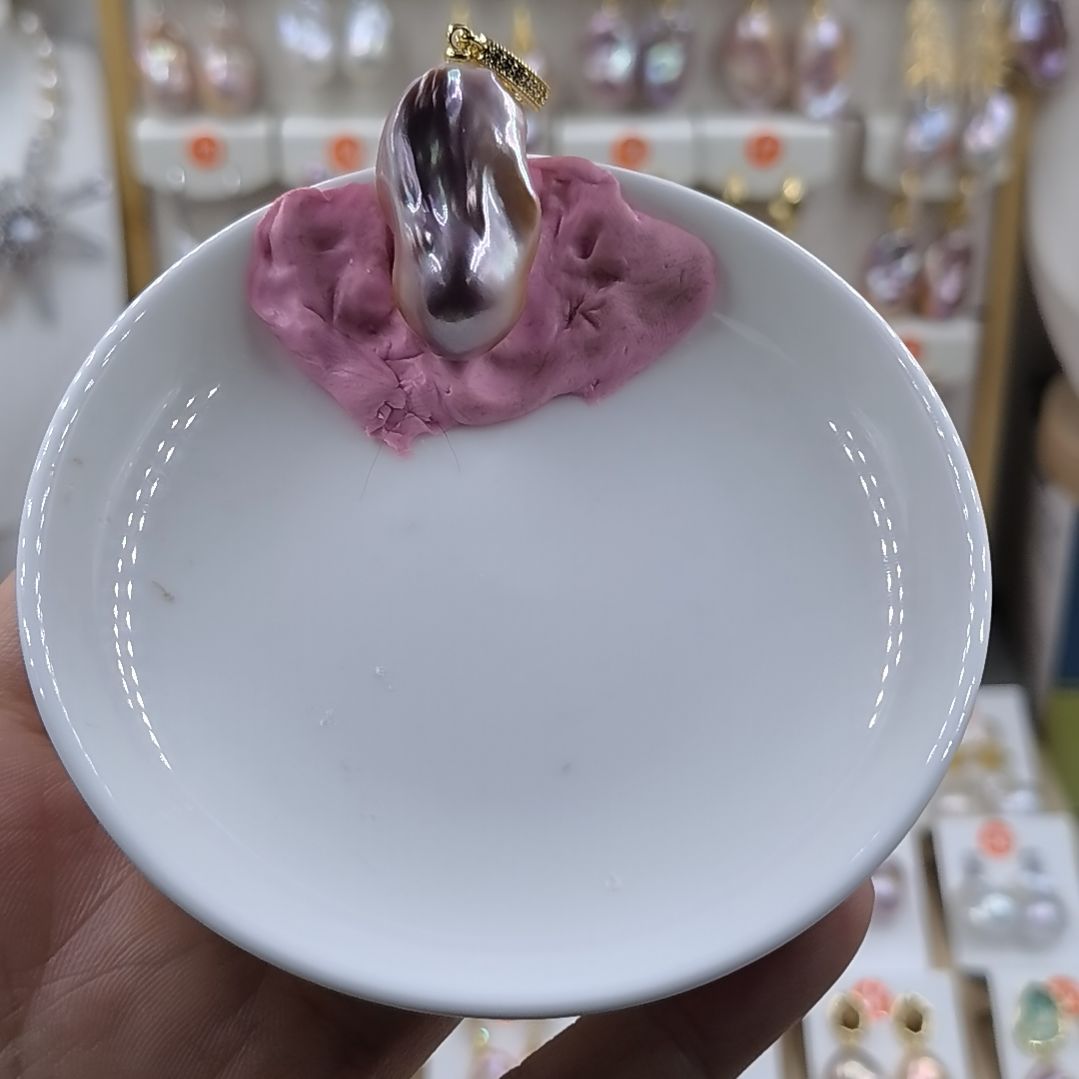 平***.银S925镶嵌淡水珍珠耳饰