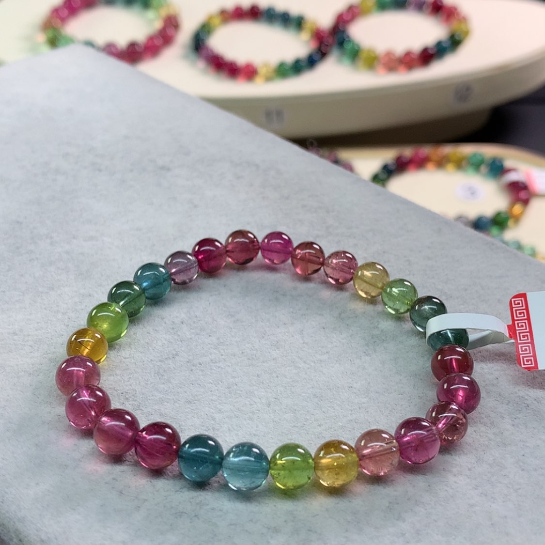 【闪购商品】手链未镶嵌碧玺哈****哈碧玺色标单圈6.8