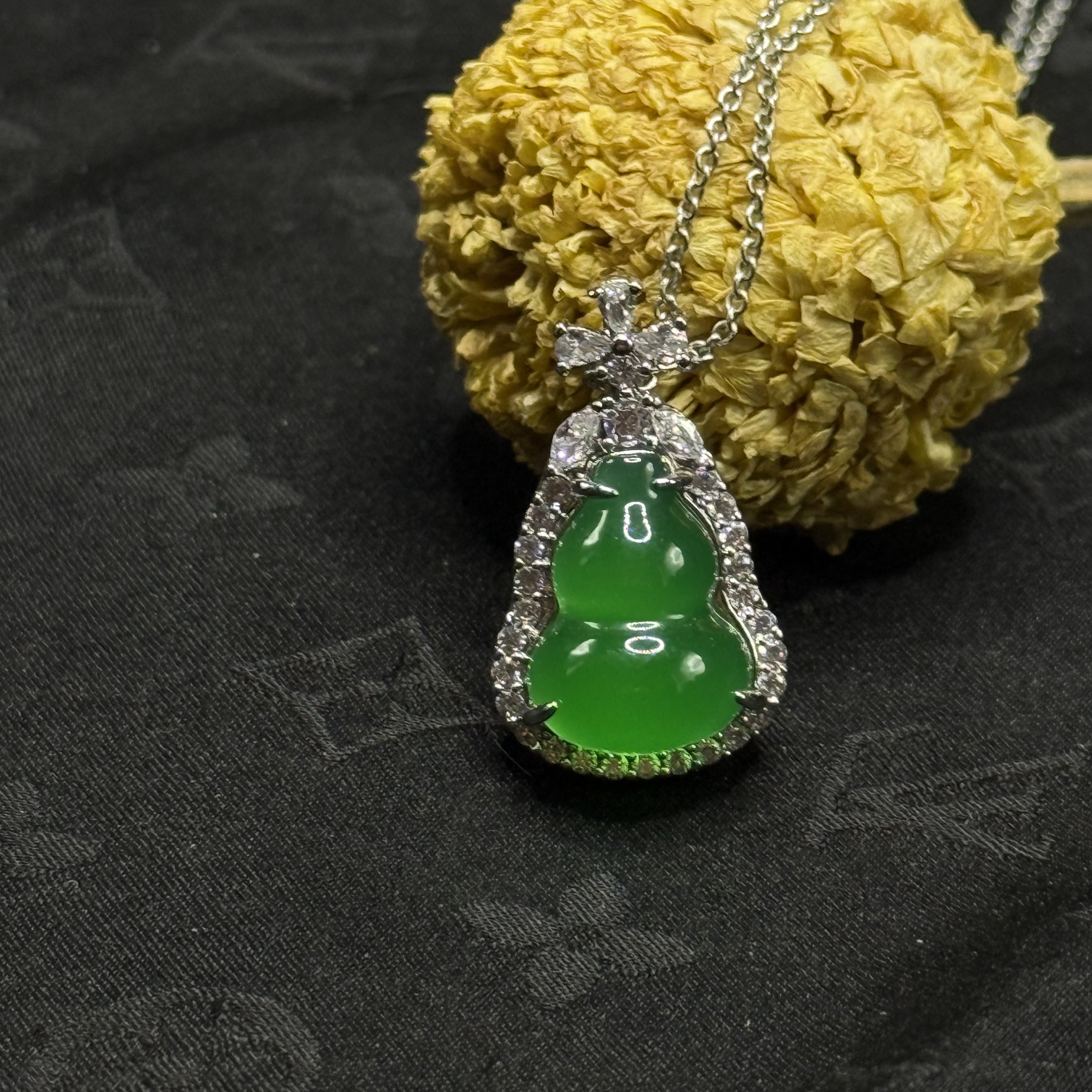 【玉合缘】天然绿玛瑙葫芦吊坠 9518