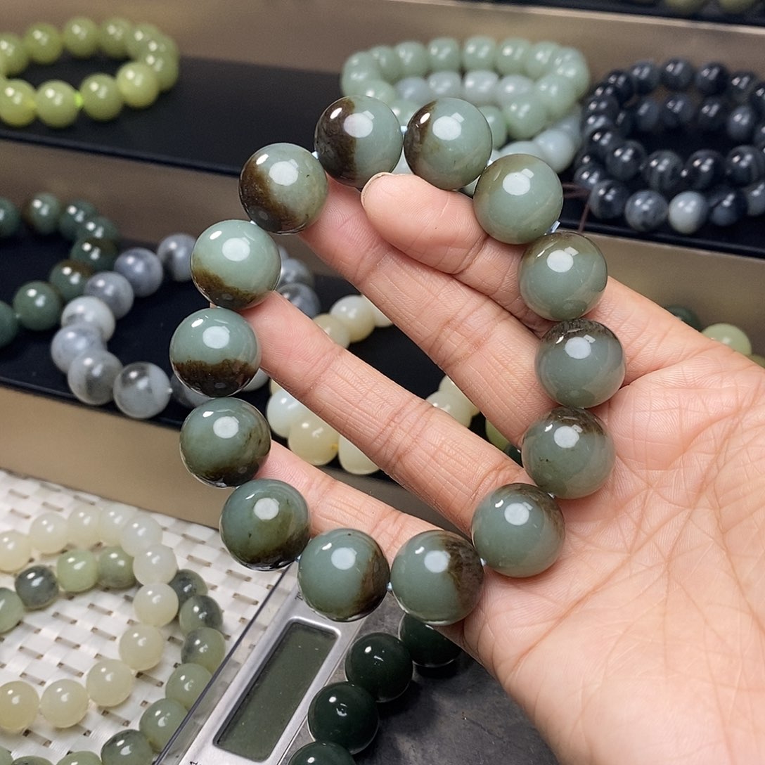 和田玉未镶嵌手链卡16