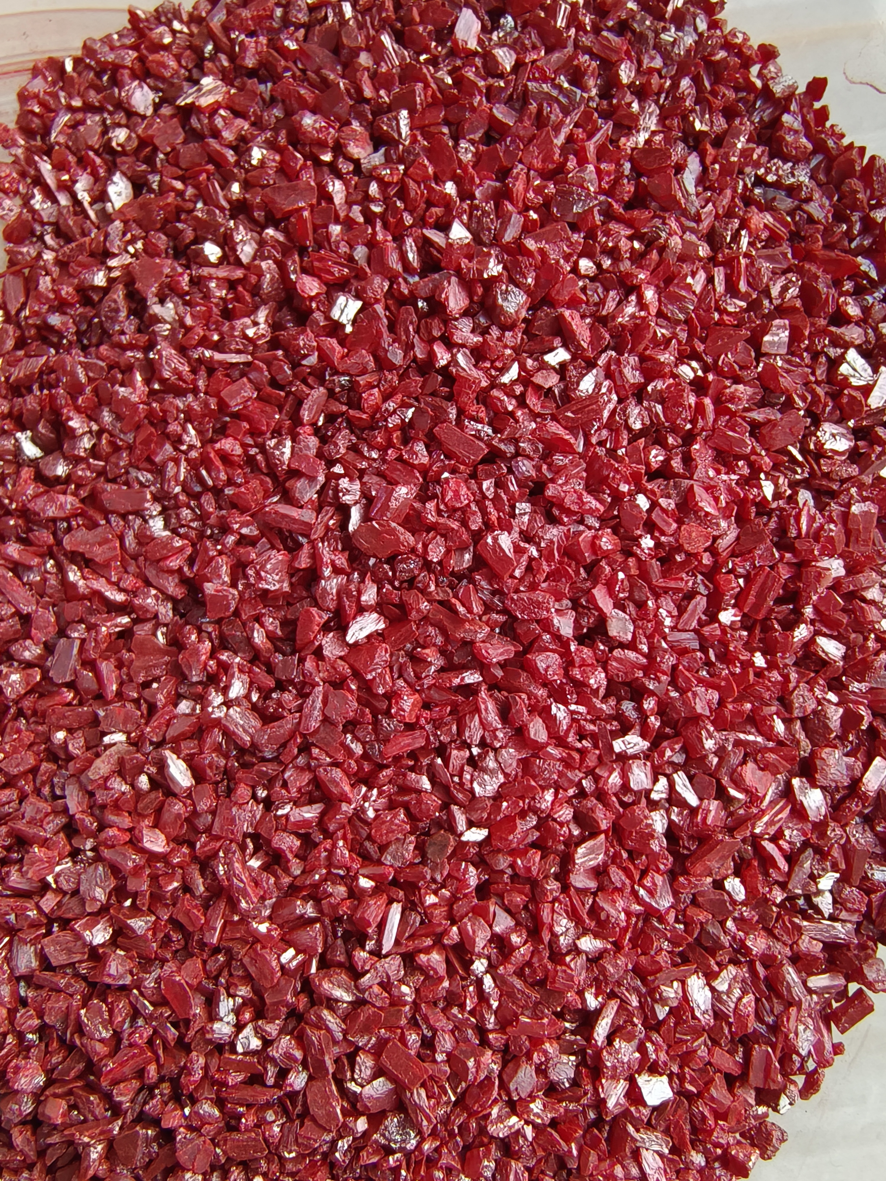 天然辰砂(人工挑砂）3号井高透无杂晶体手链手串真正特级朱砂