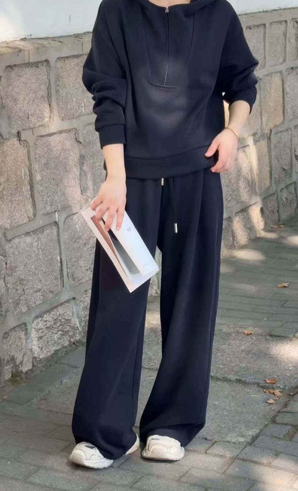 【7752】倩#半拉链上衣+休闲裤【两件套】