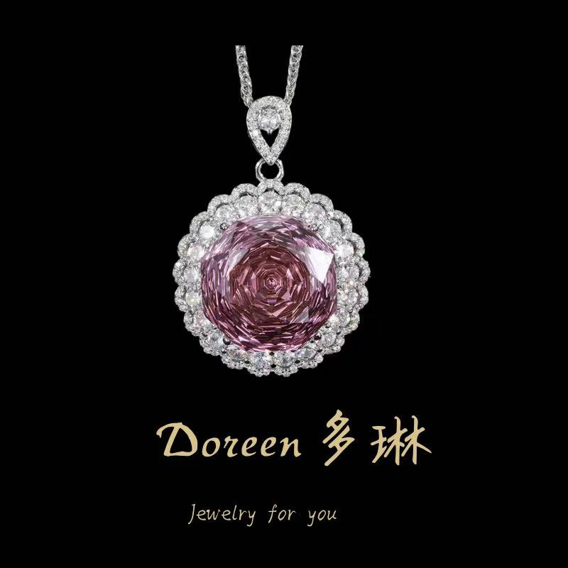 铜合金项链 干枯玫瑰玫瑰切圆形项链NC779