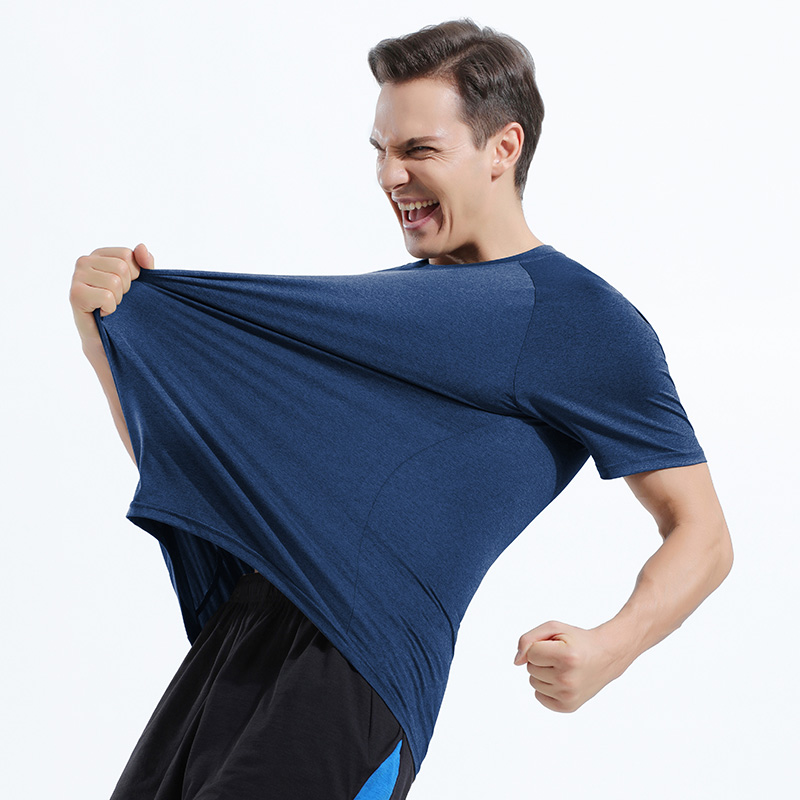 男士运动T恤夏季速干圆领高弹短袖