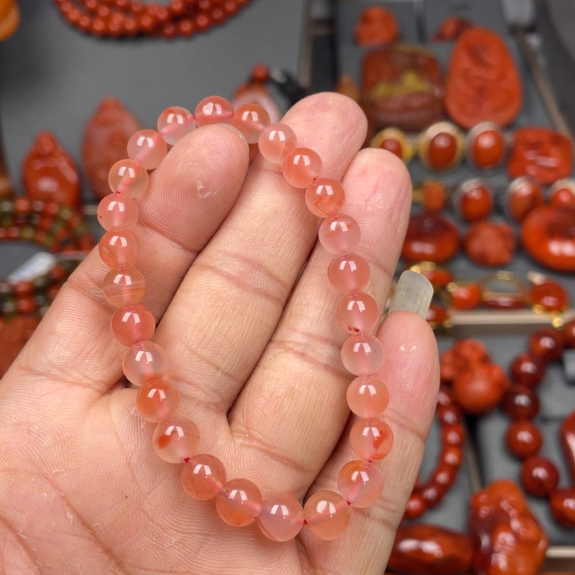 【闪购商品】南红玛瑙珠宝奇石未镶嵌单圈7