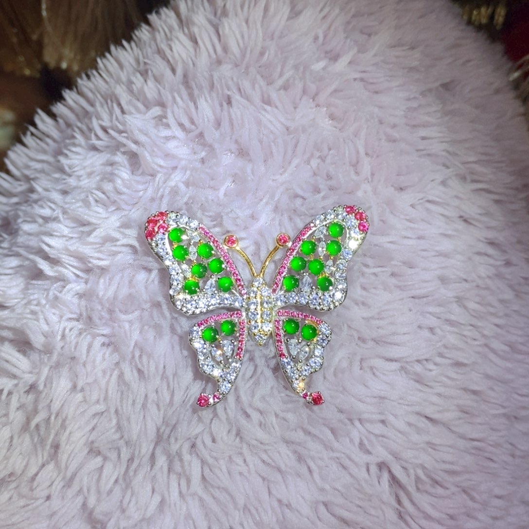 翡翠颈饰银S925镶嵌天然翡翠