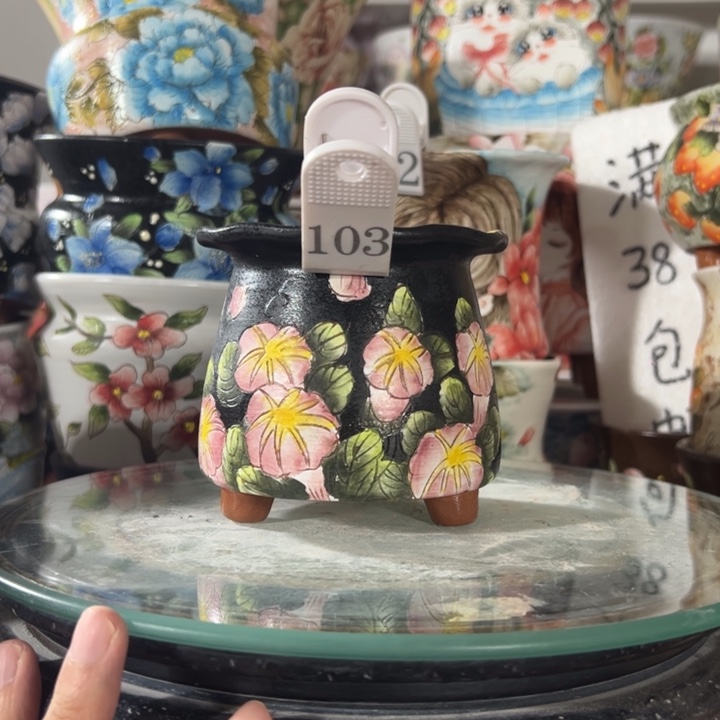 景德镇手绘花盆满38包邮偏远地区除外