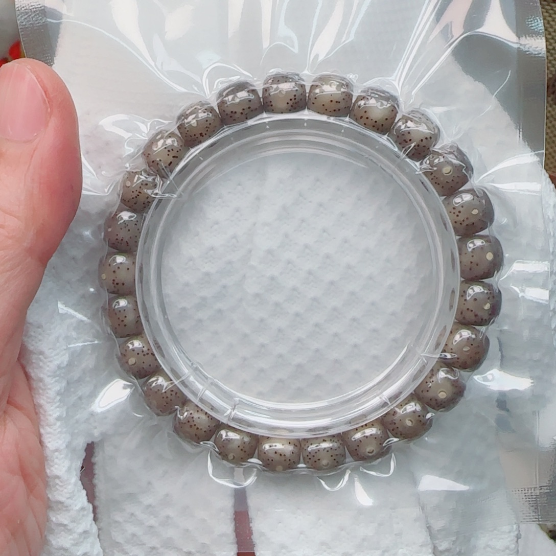 星月菩提手串灰冰玻璃体针尖星9*8