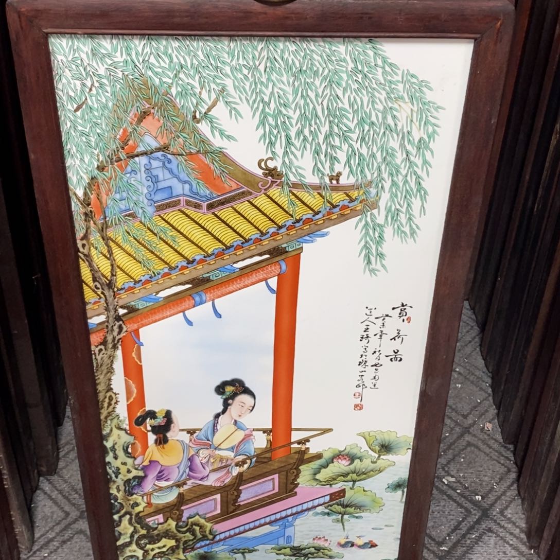 瓷片86*46厘米景德镇瓷板画柴窑烧制