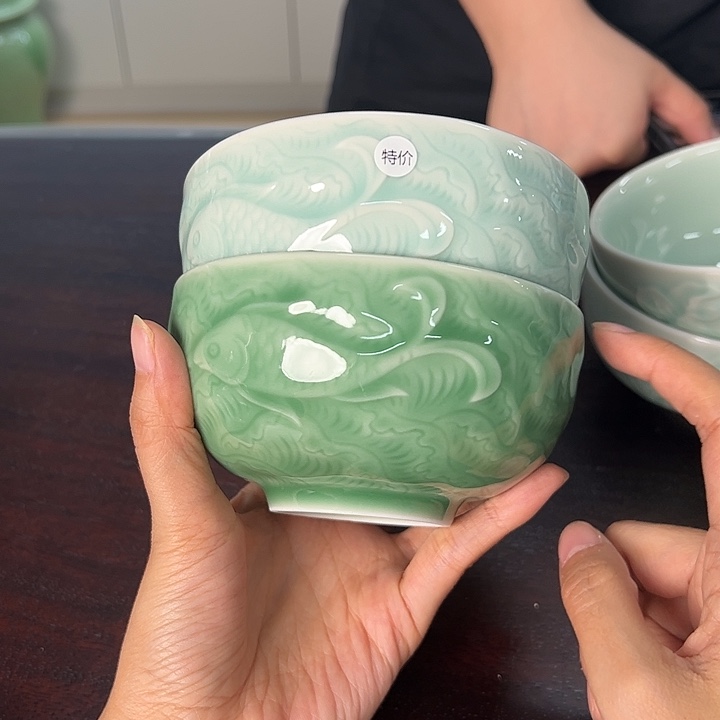 龙泉云间青瓷小米茶器