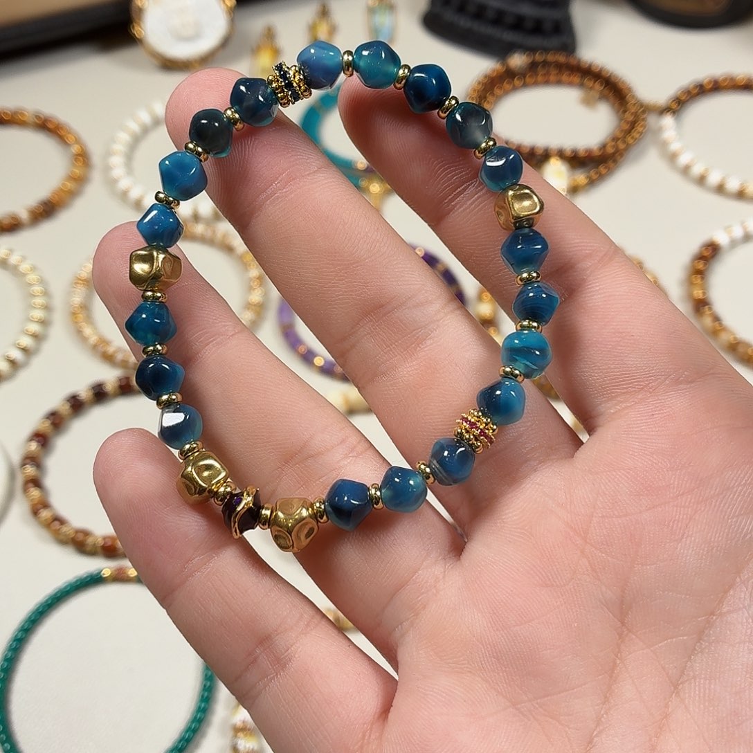 玛瑙/玉髓未镶嵌手链溏心玛瑙无相