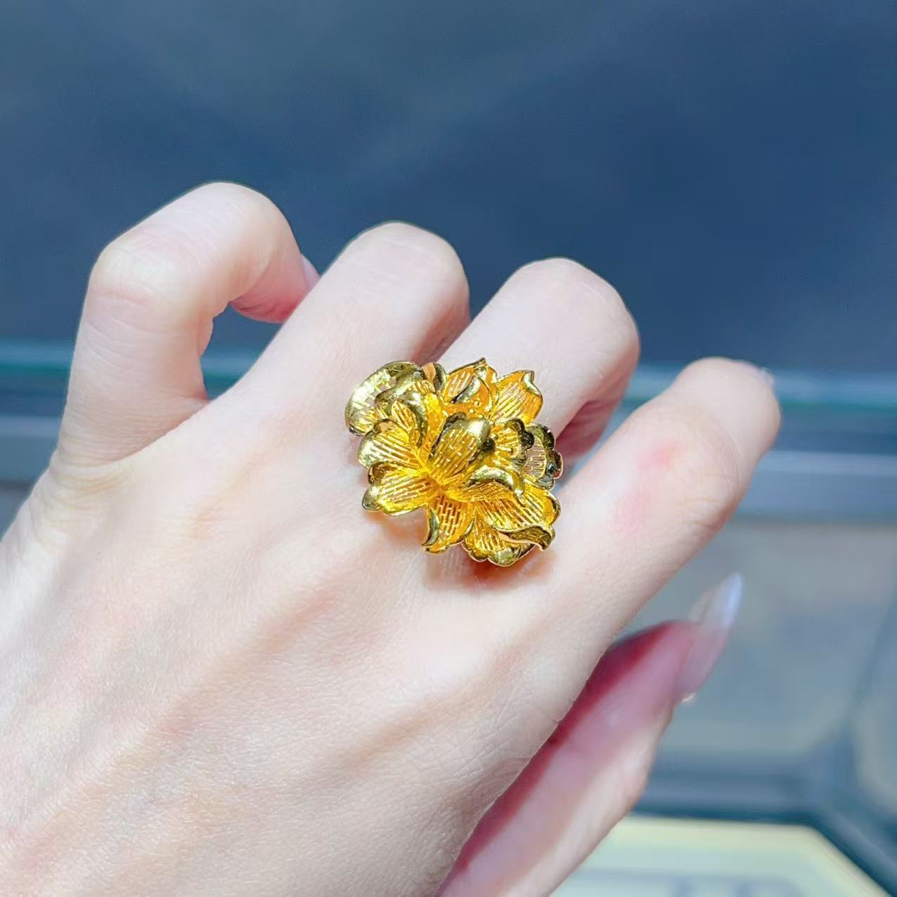 【新美源】足金999 5G工艺 冠世芳华活口戒12.37克