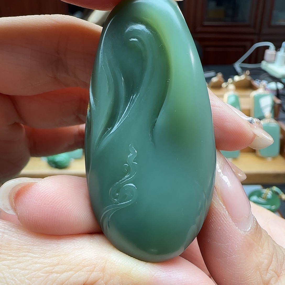 和田玉（碧玉）吊坠(不含链)未镶嵌