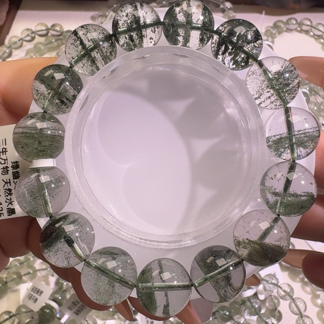 未镶嵌手链水晶巴西绿幽灵13.5mm