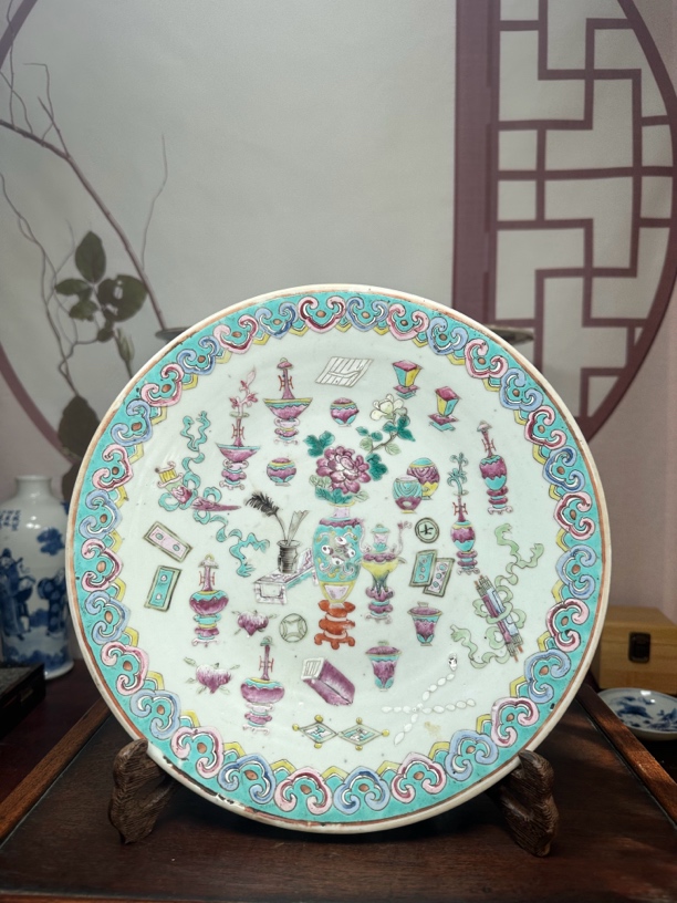 陶瓷工艺品粉彩花卉盘