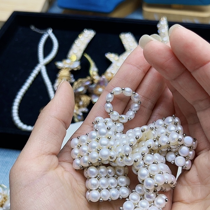 淡水珍珠颈饰银S925镶嵌锦*