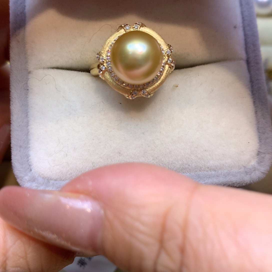 银S925镶嵌戒指海水珍珠