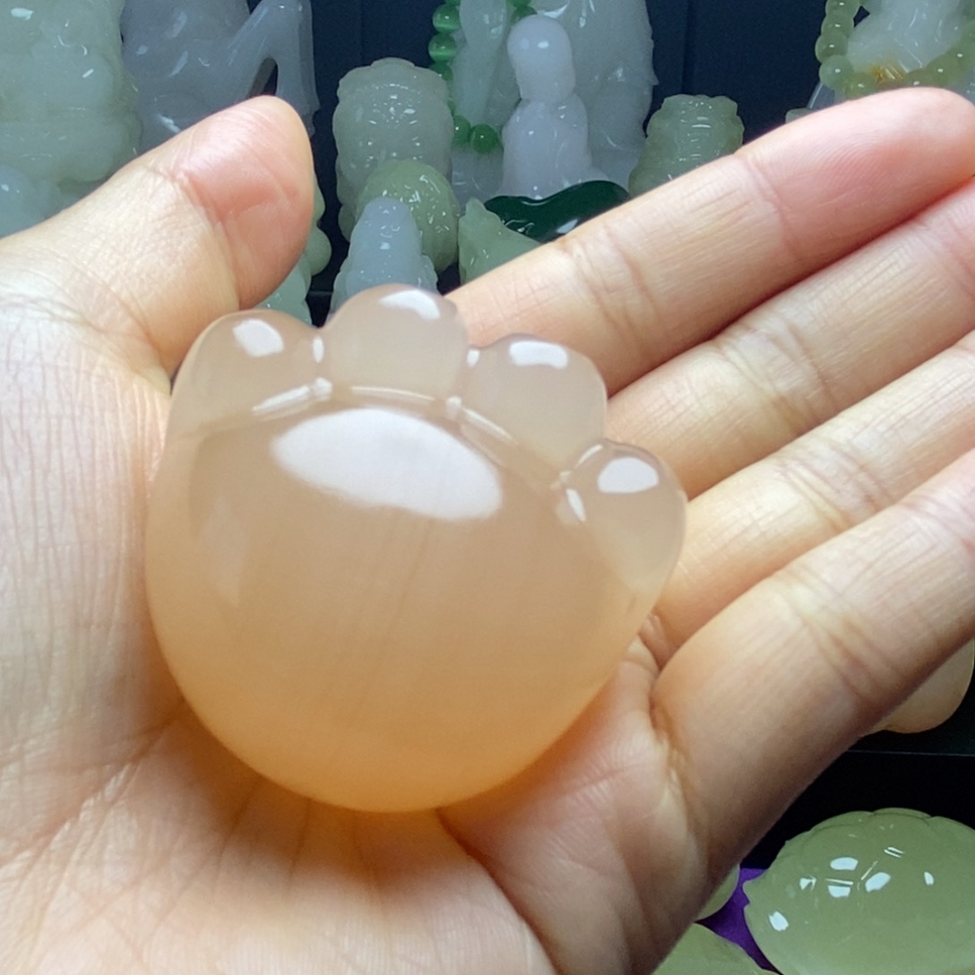 玉小猫爪天然桌面小摆件