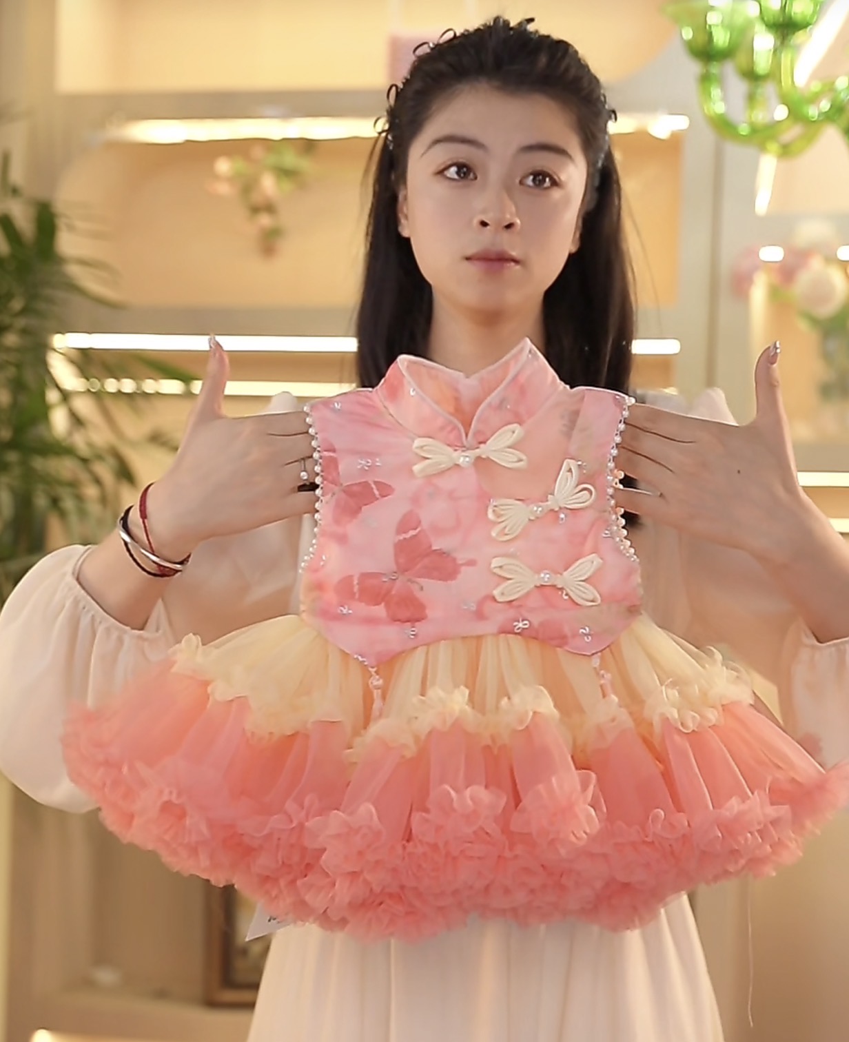 瑞果麻麻【蝶舞翩翩】女童连衣裙夏季闪亮时尚礼服公主裙GZQ25323