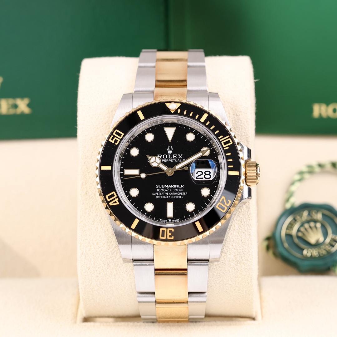 95新 Rolex/劳力士 126613LN 最新款间金黑 2022年3月保卡