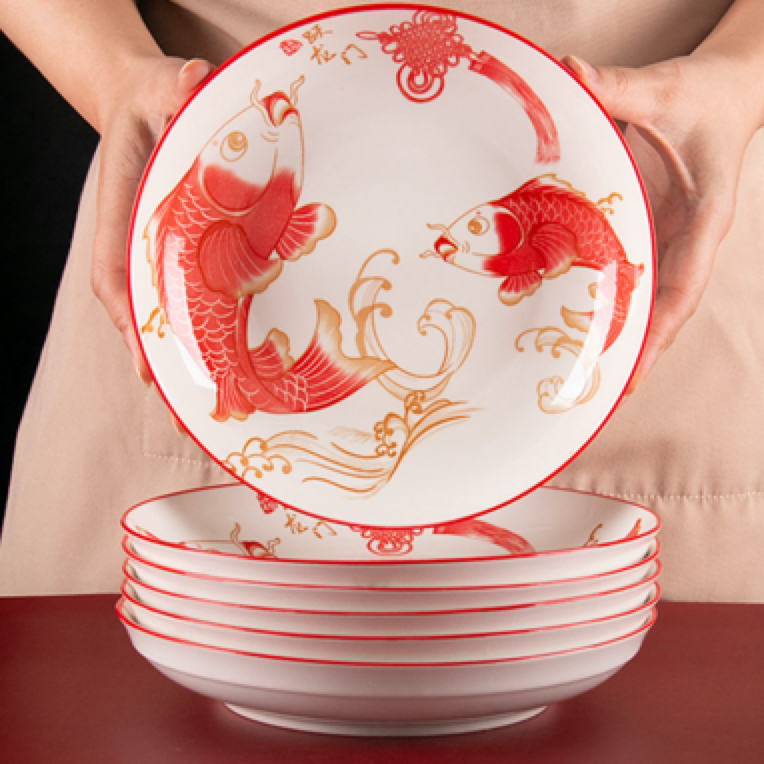 (六个装)鱼跃龙门八英寸圆盘居家百货（轻微使用痕迹介意勿拍）F29