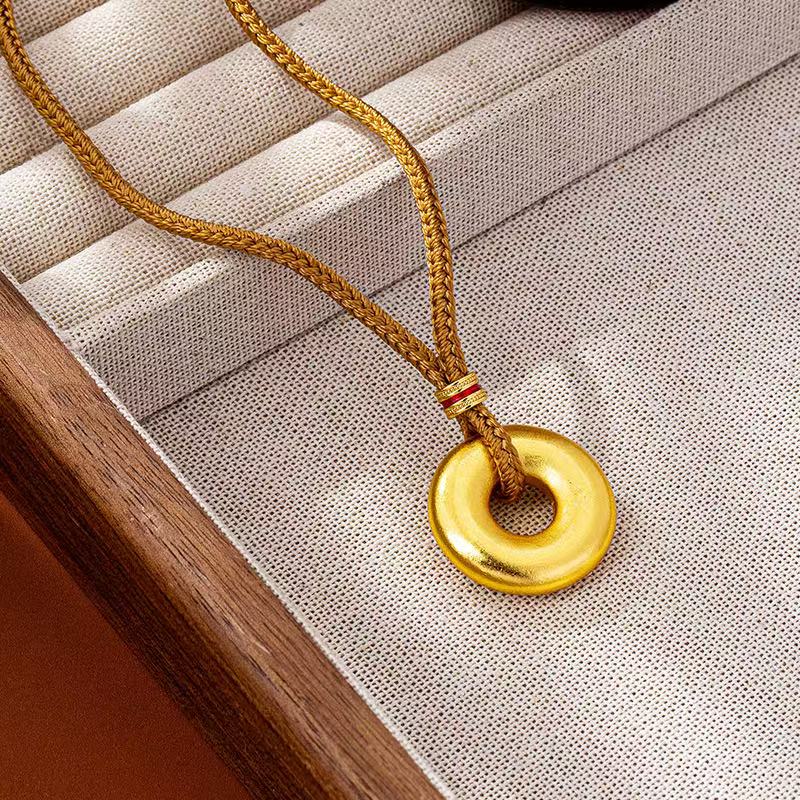 铜合金吊坠 新品中国风平安扣素圈国潮吊坠