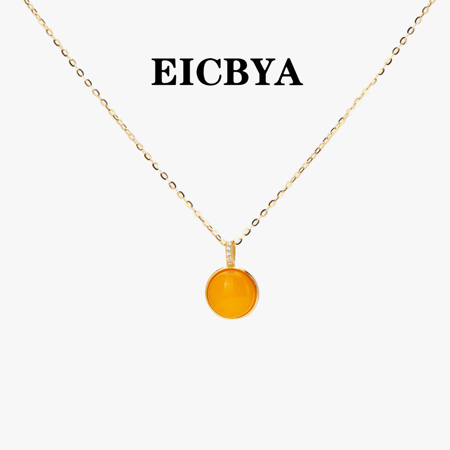 EICBYA 蜜蜡银项链